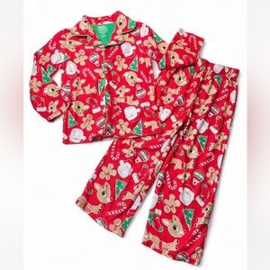 Classic Christmas Character Red Kids Pajamas Set